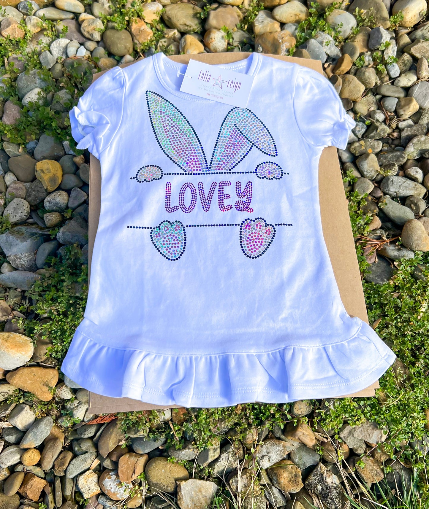 Personalized Bling Bunny Girls Shirt